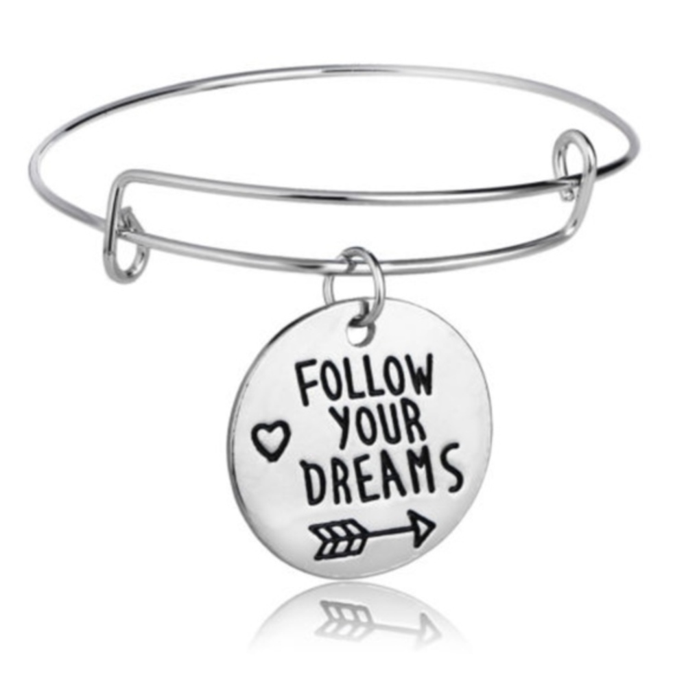 Follow Your Dreams Silver Charm Bracelet